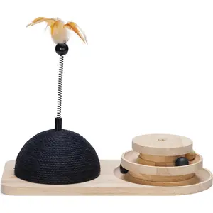 Designed by Lotte 440812, Katzenkratzball, Freistehend, Schwarz, Braun, Holz, 245 mm, 500 mm günstig