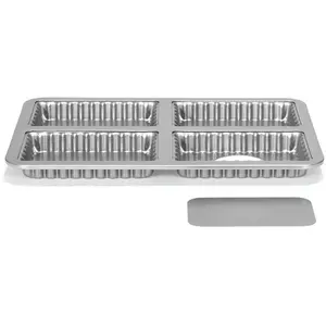 Patisse Silber-Top Mini Quiche Pan Lose Boden 4 Hohlraum 13m, Backform, Silber