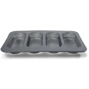 Patisse Mini-Quicheform-Blech 4-teilig mit losem Boden Silver-Top, Backform, Schwarz