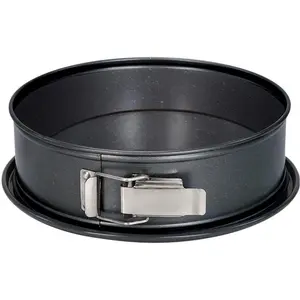 Patisse Sprungform mit versiegeltem Boden 28 cm, schwarzer Stahl, Backform, Schwarz
