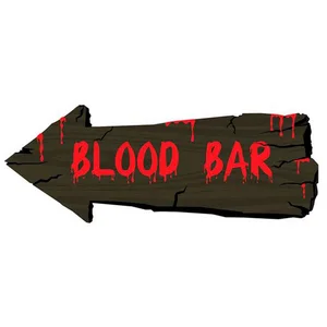 RueDeLaFete Funny Fashion Dekoobjekt Schild Blood Bar ca. 50 cm Halloween Dekoration günstig