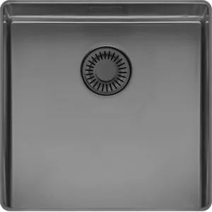 REGINOX R39502 Spüle NEW YORK SLIM 40X40 (L) OKG Comfort Gun Metal II ab Schrankbreite 50 cm / Flächenbündig günstig