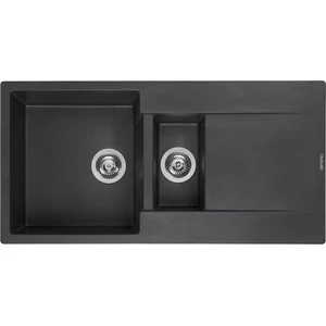 Reginox R30967 Regi Granit Spüle AMSTERDAM 15 Black Silvery ab 80 cm Schrankbreite / Auflagespüle / Einbauspüle günstig
