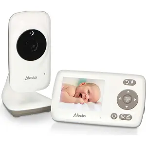 Alecto DVM-71 - Babyphone mit Kamera und 2.4"-Farbdisplay, Weiß/Taupe