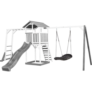AXI Beach Tower Spielturm aus Holz in Weiß & Grau | Spielhaus für Kind...