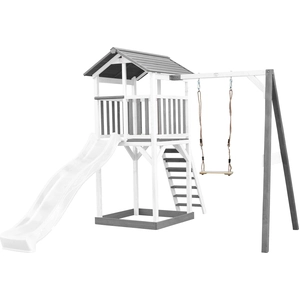 AXI Beach Tower Spielturm aus Holz in Weiß & Grau | Spielhaus für Kind...