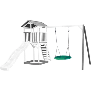 AXI Beach Tower Spielturm aus Holz in Weiß & Grau | Spielhaus für Kind...