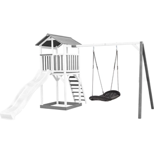AXI Beach Tower Spielturm aus Holz in Weiß & Grau | Spielhaus für Kind...