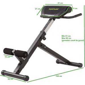 Tunturi Rückentrainer CT40, Hyperextension Bank, verstellbarer Roman C...
