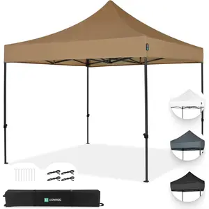 VONROC Pavillon 3x3m wasserdicht stabil - Partyzelt EasyUp System [3Mi... günstig