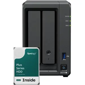 Synology DS725+ 2Bay 12TB NAS met 2x 6TB Plus HDD (2 x 6 TB), NAS