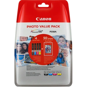 Canon CLI-551 BK/C/M/Y Tinte + Fotopapier Value Pack, Standardertrag, ...