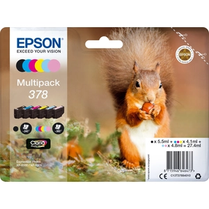 Epson Squirrel 378 Eichhörnchen Claria Photo HD Multipack 6 Farben Tin...