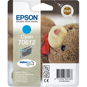 Epson Teddybear Singlepack Cyan T0612 DURABrite Ultra Ink, Cyan, 8 ml,...