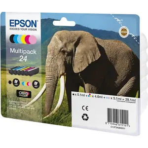 Epson Elephant Multipack 6 Farben 24 Claria Photo HD Ink, Standardertr...