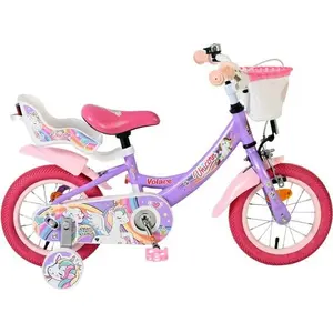 Volare Unicorn Kinderfahrrad - Mädchen - 12 Zoll - Lila günstig