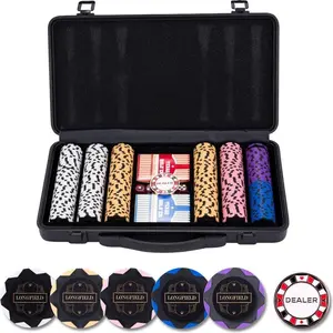Pokerset im schwarzen Koffer 300 Chips ohne Nennwert (14 Gramm) günstig