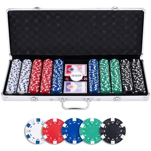 Engelhart Games Pokerkoffer silber 500 Chips 11,5g Poker Set günstig