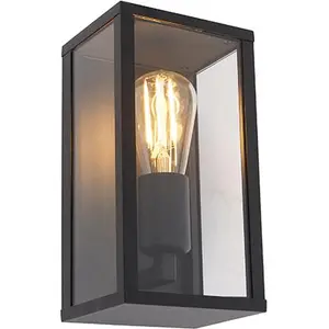 Smarte Wandleuchte Schwarz 26 cm IP44 inkl  WiFi ST64 Charlois