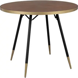 Drawer Housecraft Living Denise Esstisch Rund 91 cm cm Holz Braun/ Gold günstig