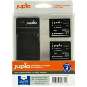 Jupio Kit: 2x Battery DMW-BLG10E + USB Single Charger günstig