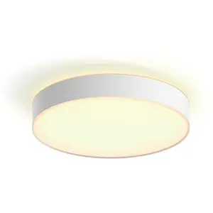 Philips Hue White ambience Devere große Deckenleuchte weiß + Dimmschalter, Intelligente Deckenbeleuchtung, Bluetooth/Zigbee, Weiß, LED, Metall, Nicht austauschbare(s) Leuchtmittel