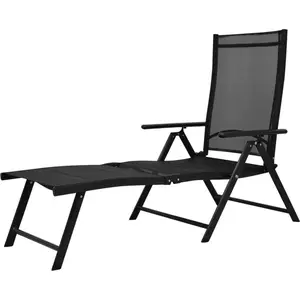vidaXL Sonnenliege Klappbar Aluminium Schwarz günstig