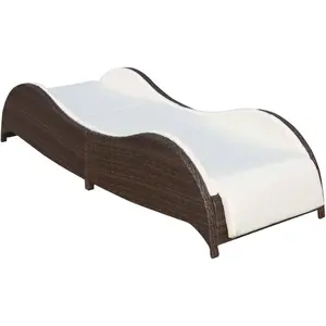 vidaXL Sonnenliege mit Polsterauflage Poly Rattan Braun günstig