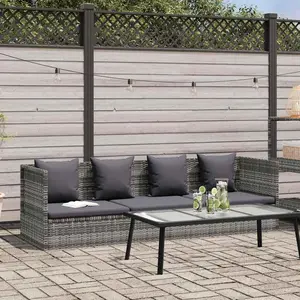 vidaXL Garten-Sofabett 200x60 cm Poly Rattan Grau günstig