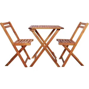 vidaXL 3-tlg. Bistro-Set Klappbar Massivholz Akazie günstig