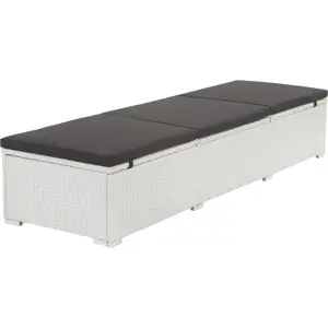 vidaXL Sonnenliege mit Auflage Poly Rattan Weiß günstig