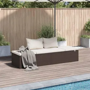 vidaXL Gartenbett Braun 195×60 cm Poly Rattan günstig