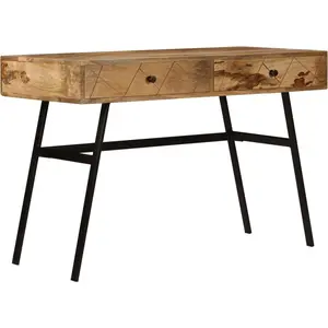 vidaXL Schreibtisch mit Schubladen Massivholz Mango 110×50×76 cm günstig
