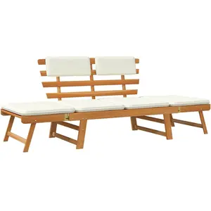 vidaXL Gartenbank 2-in-1 mit Polstern 190 cm Massivholz Akazie günstig