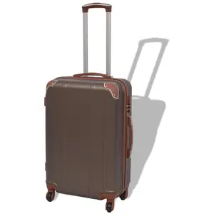 vidaXL Vierteiliges Hartschalen-Trolley-Set Kaffeebraun