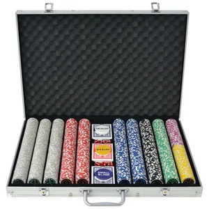 vidaXL Spiel Poker Set mit 1.000 Laserchips Aluminium, Pokerkoffer 100... günstig