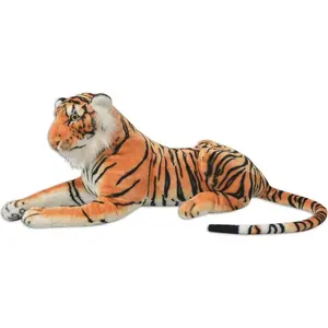 vidaXL Tiger Kuscheltier Plüsch Braun XXL