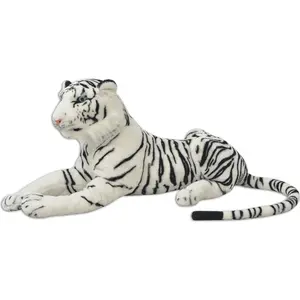 vidaXL Tiger Plüschtier Weiß XXL