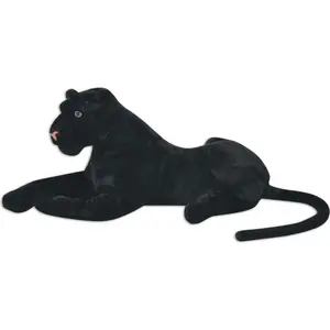 vidaXL Panther Kuscheltier Plüsch Schwarz XXL