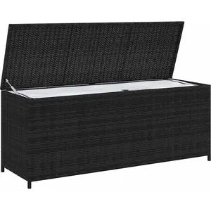 vidaXL Garden-Auflagenbox Schwarz 150x50x60 cm Poly Rattan günstig