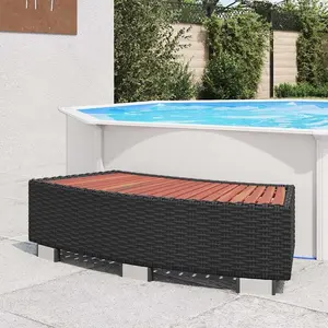 vidaXL Spa-Einstiegsstufe Poly Rattan 92×45×25 cm Schwarz günstig