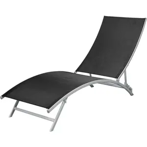 vidaXL Sonnenliege Stahl und Textilene Schwarz günstig