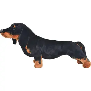 vidaXL Plüschtier Hund Dackel Stehend Plüsch Schwarz XXL