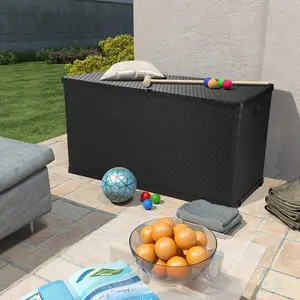 vidaXL Garten-Aufbewahrungsbox Anthrazit 120x56x63 cm PP Rattan günstig