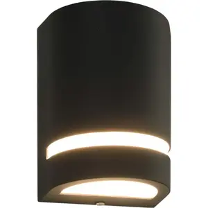 vidaXL Außenwandleuchten 2 Stk. 35 W Schwarz Halbrund
