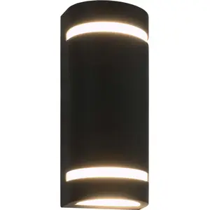 vidaXL Außenwandleuchten 2 Stk. 35 W Schwarz Halbrund