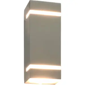 vidaXL Außenwandleuchten 2 Stk. 35 W Silbern Rechteckig