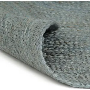 vidaXL Teppich Handgefertigt Jute Rund 90 cm Olivgrün günstig