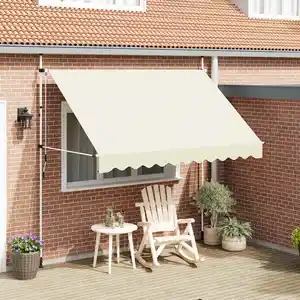 vidaXL Einziehbare Markise Handbetrieben 300 cm Cremeweiß günstig