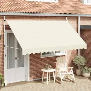 vidaXL Einziehbare Markise Handbetrieben 350 cm Cremeweiß günstig